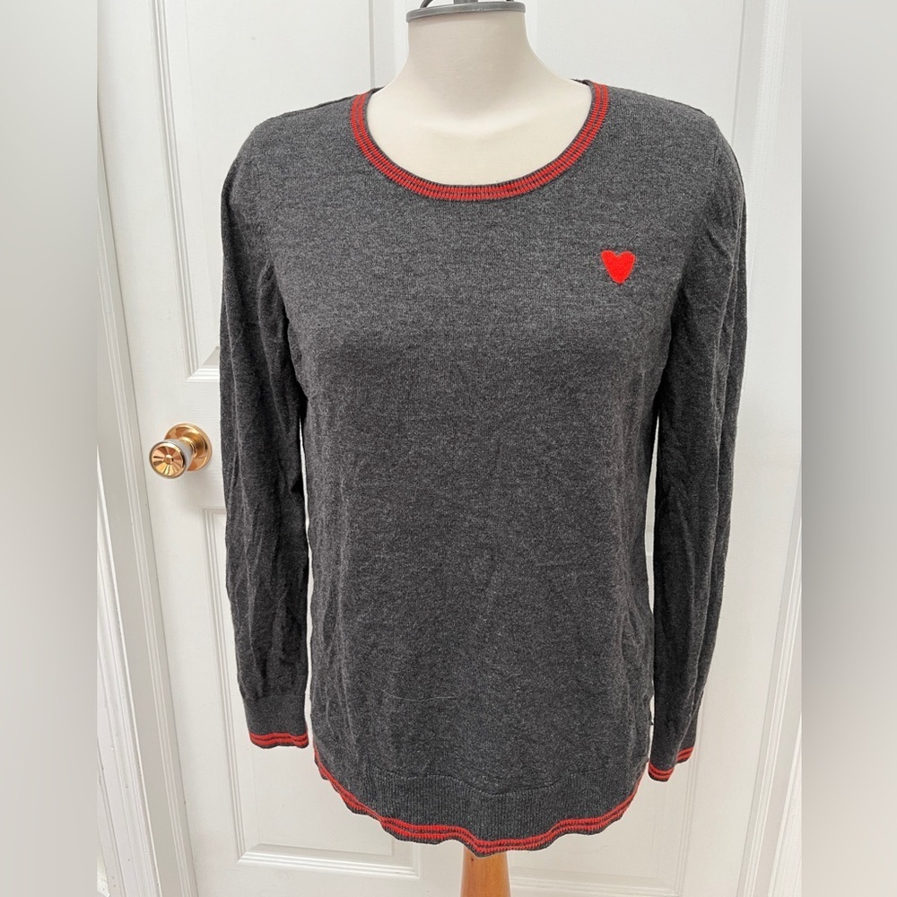 Old Navy Charcoal Grey Scoop Neck Lightweight Sweater